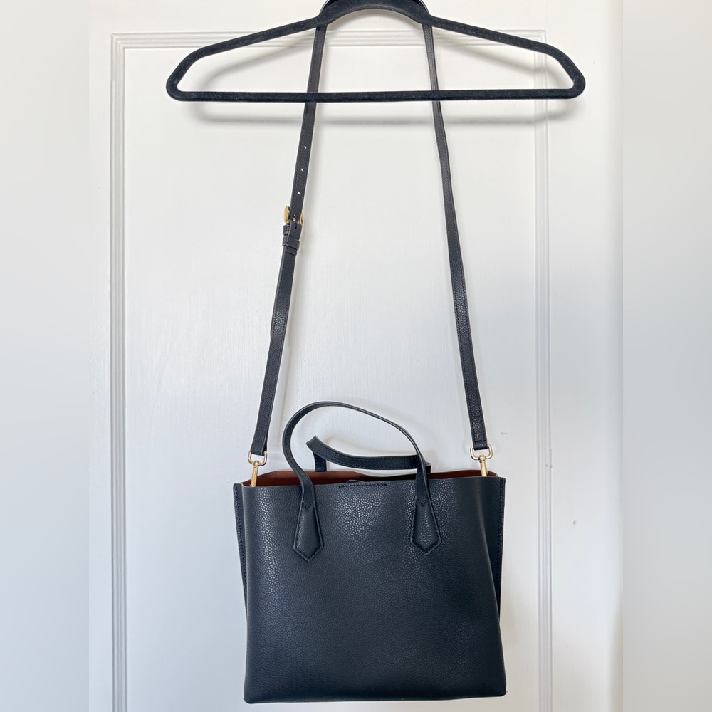 Quince Italian Leather Small Triple Compartment Tote